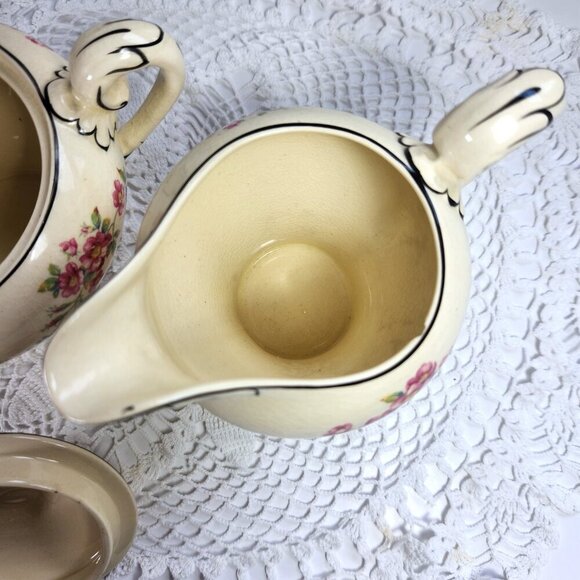 Myott Cream and Sugar Set Floral Bone China Staffordshire England - Picture 6 of 11